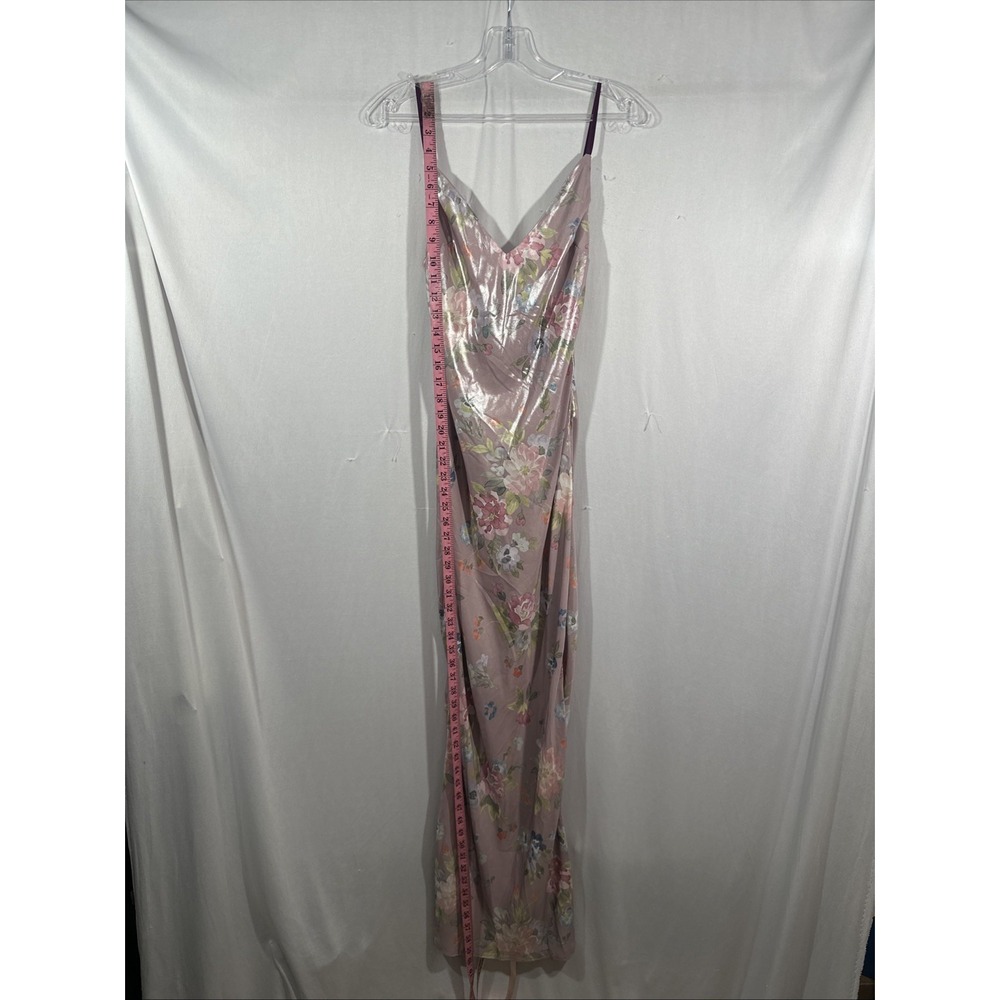 NEW $225 House of CB [ Small ] V Neck ARIA Mauve Floral Maxi Slip Dress‎ #7097 - Picture 8 of 16